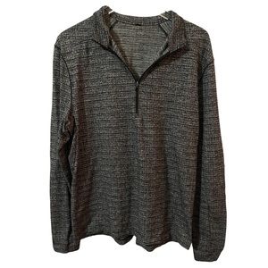 Lululemon Men's Surge Warm 1/2 Zip Pullover Size L Black/White w/ Thumb Loops
